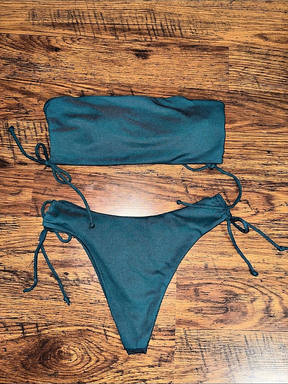 Teal String Bikini Set Size Medium Like New
